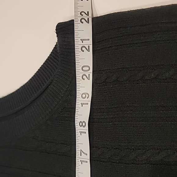 Geoffrey Beene Pullover V-Neck Cable Print Front Vest Black Large - Picture 8 of 9